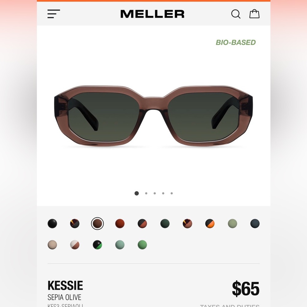 NWB Meller Brown Rectangular Sunglasses